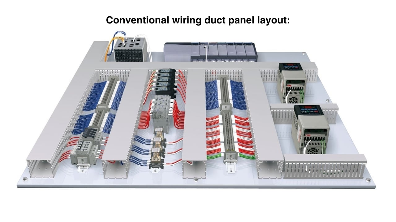Conventional wiring duct panel layout