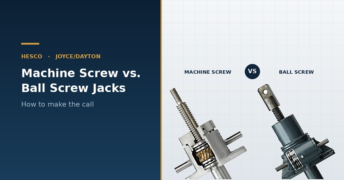 Machine screw jack vs. ball screw jack comparison