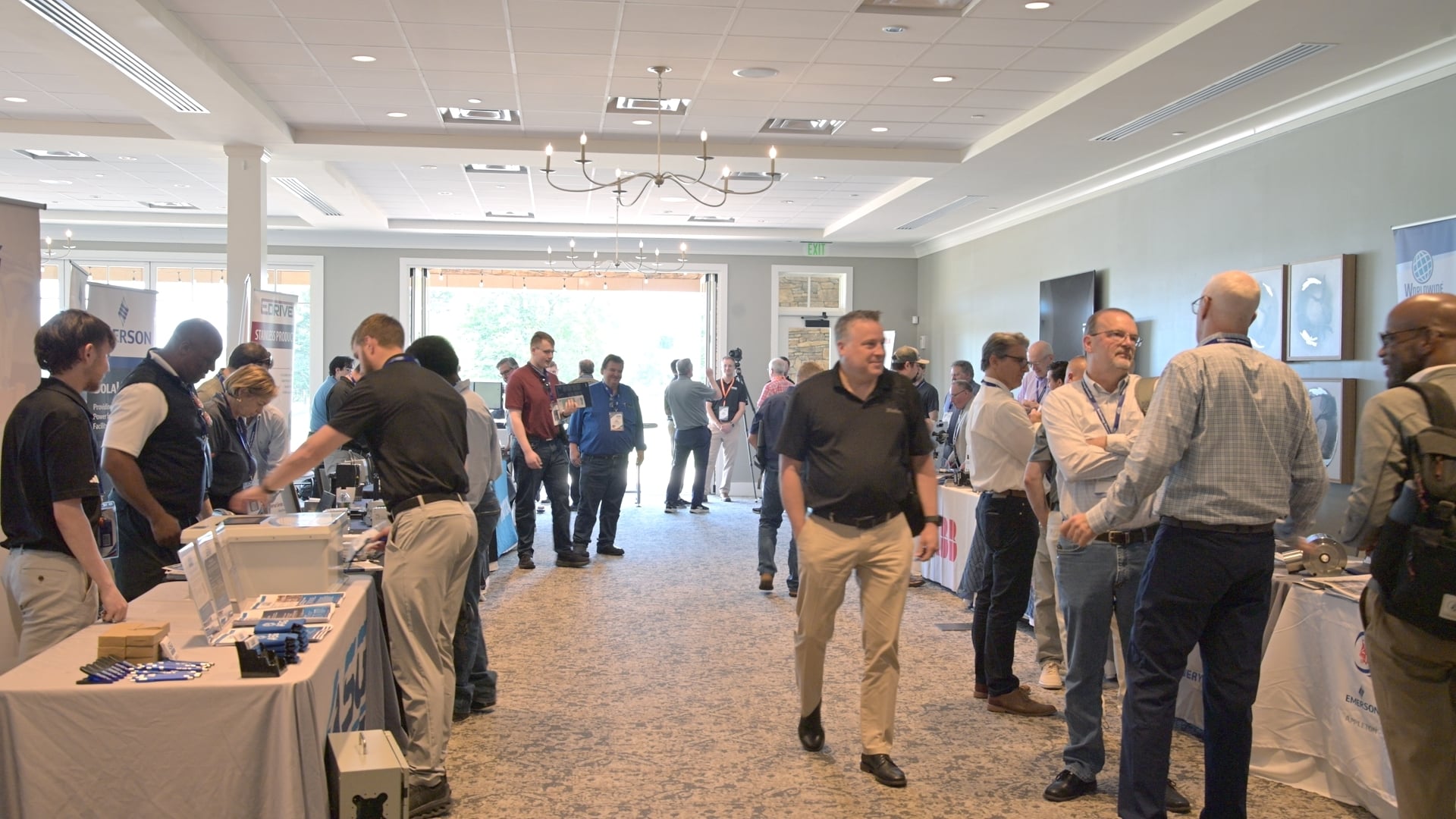 Attendees and vendor exhibits fill the main hall at the 2026 HESCO Technology Showcase at TPC River Highlands in Cromwell, Connecticut