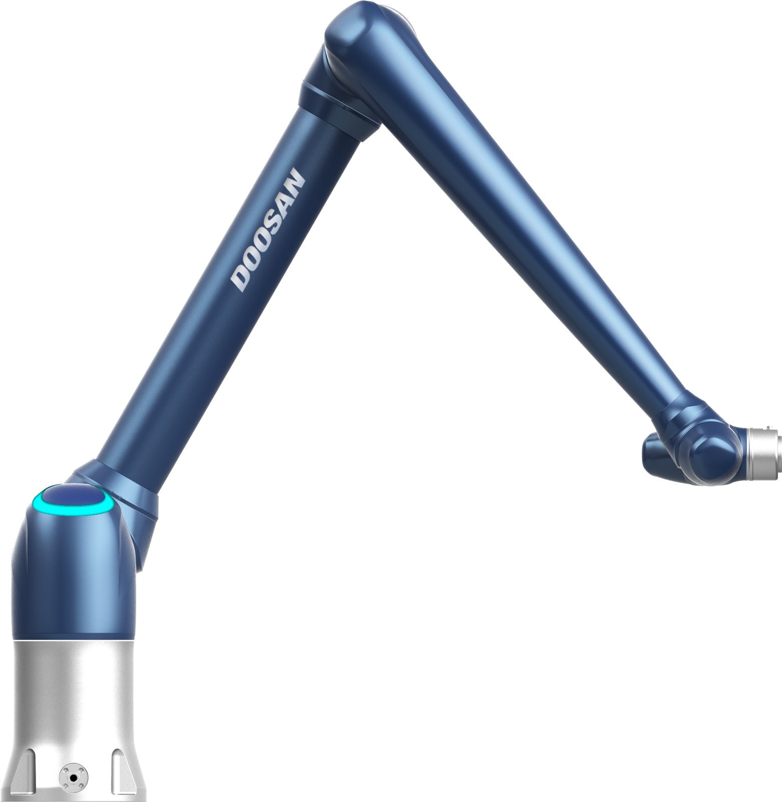 Doosan P3020 cobot reaching upward to stack a load